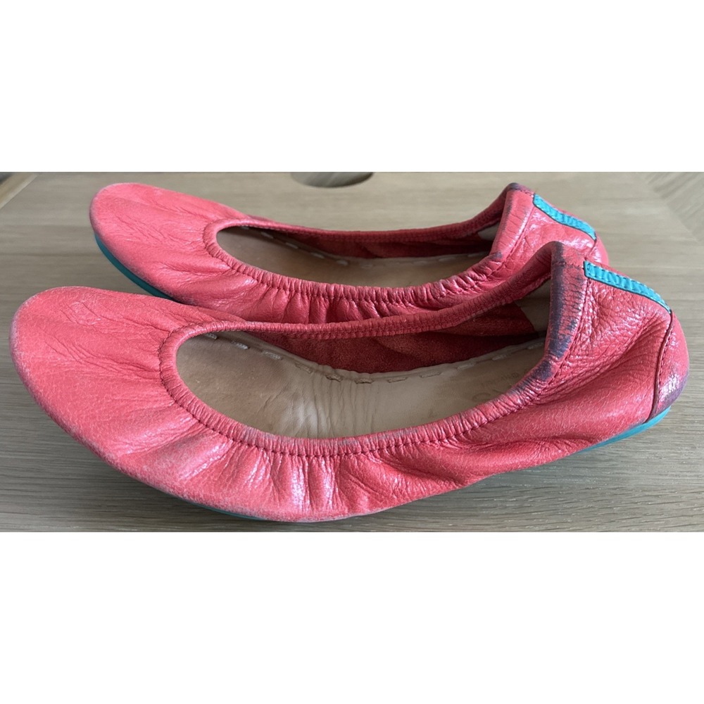 Tieks Coral Pink Leather Ballet Flats